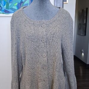 Coldwater Creek Women's Gray Button-Up Cardigan